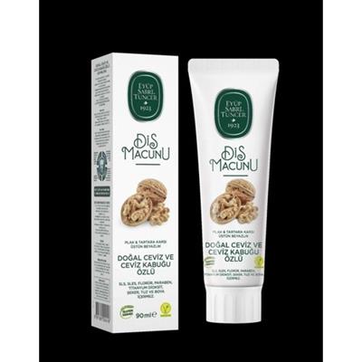 Eyüp Sabri Tuncer Diş Macunu 90 ml Plak ve Tartar Karşıtı Doğal Ceviz Kabuğu Özlü Ferah Aromalı Vegan