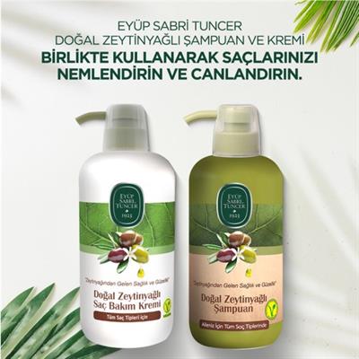 Eyüp Sabri Tuncer Doğal Zeytinyağı ve E Vitaminli Onarıcı Nemlendirici Saç Kremi 600 ml – Bitkisel Formül, Günlük Kullanım İçin