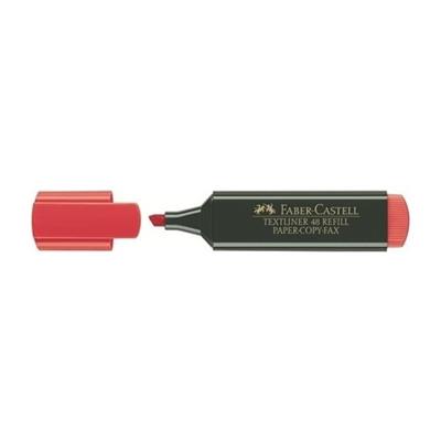 Faber-Castell Fosforlu Kalem 1 Adet Kırmızı Geniş Uçlu Çıkarılabilir Kapaklı Ofis ve Okul