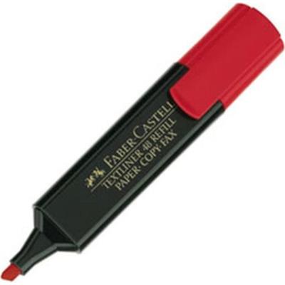 Faber-Castell Fosforlu Kalem 1 Adet Kırmızı Geniş Uçlu Çıkarılabilir Kapaklı Ofis ve Okul