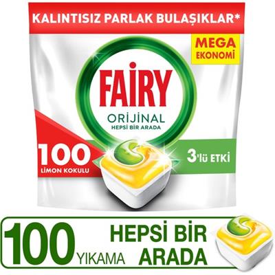 Fairy Hepsi Bir Arada 100 Yıkama Bulaşık Makinesi Deterjanı Tableti / Kapsülü Limon Kokulu