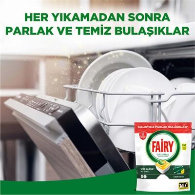 Fairy Hepsi Bir Arada 60 Yıkama Bulaşık Makinesi Deterjanı Tableti / Kapsülü  Limon Kokulu