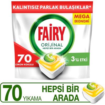 Fairy Hepsi Bir Arada Bulaşık Makinesi Deterjanı Tableti / Kapsülü Limon Kokulu 70 Yıkama