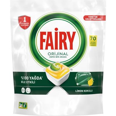Fairy Hepsi Bir Arada Bulaşık Makinesi Deterjanı Tableti / Kapsülü Limon Kokulu 70 Yıkama