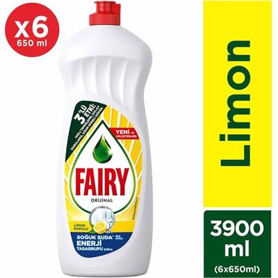 Fairy Limon Bulaşık Deterjanı 6 x 650 ml