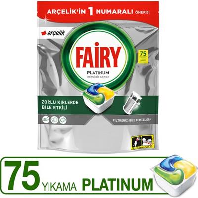 Fairy Platinum Bulaşık Makinesi Deterjanı 75’li  Arçelik Özel Paketleri