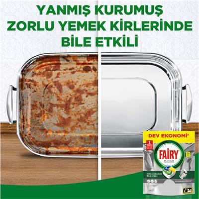 Fairy Platinum Bulaşık Makinesi Deterjanı Tableti / Kapsülü Limon Kokulu 72 Yıkama