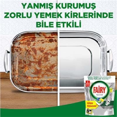 Fairy Platinum Bulaşık Makinesi Deterjanı Tableti / Kapsülü Limon Kokulu 43 Yıkama