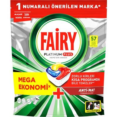 Fairy Platinum Plus Bulaşık Makinesi Deterjanı Kapsülü 57 Yıkama Limon Kokulu