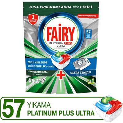 Fairy Platinum Plus Ultra Temizlik Bulaşık Makinesi Deterjanı Kapsülü 57 Yıkama Limon Kokulu