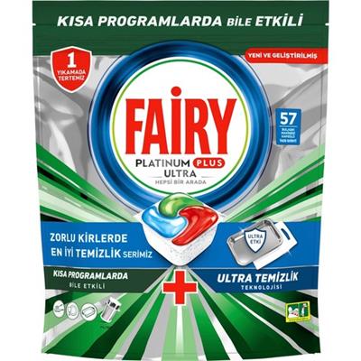 Fairy Platinum Plus Ultra Temizlik Bulaşık Makinesi Deterjanı Kapsülü 57 Yıkama Limon Kokulu