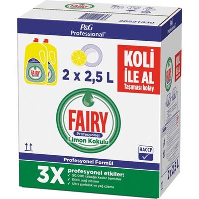 Fairy Profesyonel Sıvı Bulaşık Deterjanı Elde Yıkama Limon Kokulu 2, 5 L