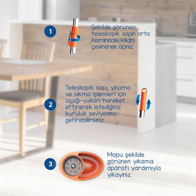 Faster Yeni Nesil Otomatik Temizlik Seti Pratik Kolay Sıkma Döner Başlık