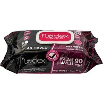 Flodex Islak Temizleme Havlusu - 90 Yaprak, Alkolsüz, Günlük Kullanıma Uygun, Dermatolojik Olarak Test Edilmiştir