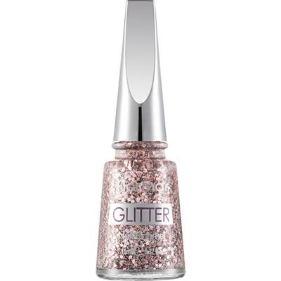 Flormar Flormar-Şeffaf Bazlı ve Parıltılı Glitter Nail Enamel Simli Oje (GL02 Pembe-Gümüş) 8690604195671