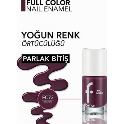 Flormar Flormar-Yüksek Pigmentli ve Uzun Süre Kalıcı Full Color Parlak Oje (FC73 Koyu Mor) 8690604593231