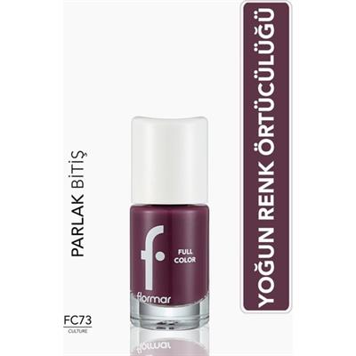 Flormar Flormar-Yüksek Pigmentli ve Uzun Süre Kalıcı Full Color Parlak Oje (FC73 Koyu Mor) 8690604593231