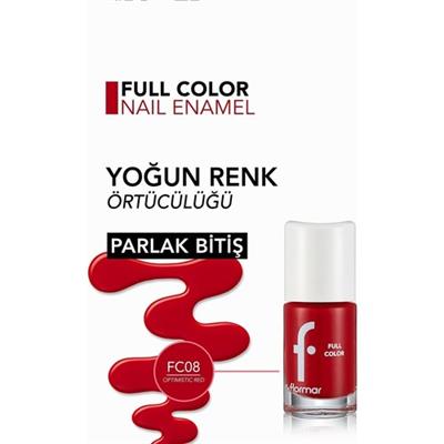 Flormar Full Color Yoğun Pigmentli Parlak Oje (FC08 Optimistic Red) 8690604310449