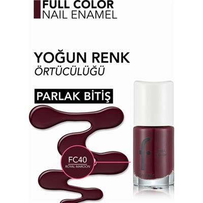 Flormar Full Color Yoğun Pigmentli Parlak Oje (FC40 Royal Maroon) 8690604379934