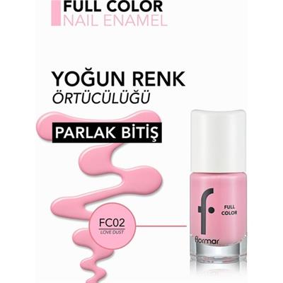 Flormar Full Color Yoğun Pigmentli Parlak Oje (FC02 Love Dust) 8690604310388