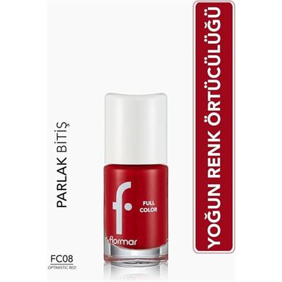 Flormar Full Color Yoğun Pigmentli Parlak Oje (FC08 Optimistic Red) 8690604310449