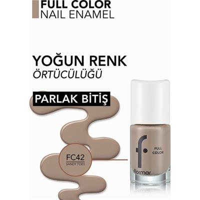 Flormar Full Color Yoğun Pigmentli Parlak Oje (FC42 Sandy Toes) 8690604379958