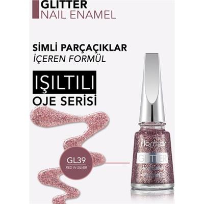 Flormar Glitter Red In Silver 39 Oje