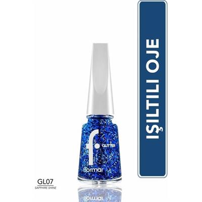 Flormar Glitter Yarı Transparan & Parlak Bitişli Simli Oje (GL07 Sapphire Shine) 8682536049832