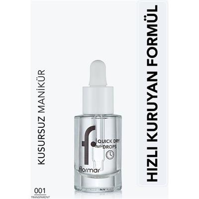 Flormar Hızla Kuruyan Oje Kurutma Yağı - 10 ml, Parlak Görünüm ve Şeffaf Tırnak Bakımı için Özel Formül