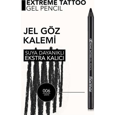 Flormar Kalıcı Jel Dokulu Suya Dayanıklı Göz Kalemi (Siyah) - Extreme Tattoo Gel Pencil - 006 Onyx - 8682536028882