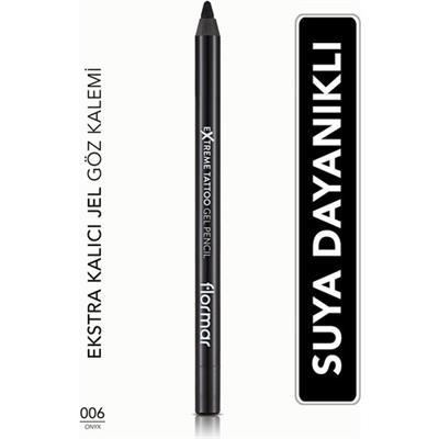 Flormar Kalıcı Jel Dokulu Suya Dayanıklı Göz Kalemi (Siyah) - Extreme Tattoo Gel Pencil - 006 Onyx - 8682536028882
