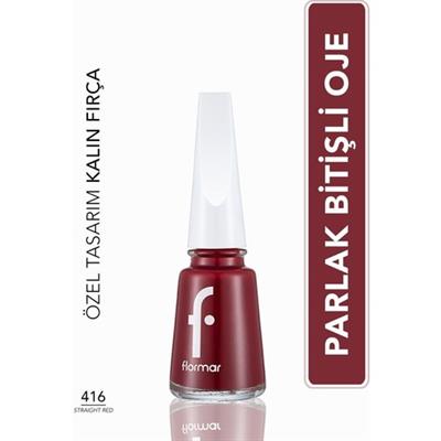 Flormar Klasik Parlak Bitişli Yüksek Pigmentli Oje (416 Straight Red New) 8682536036047