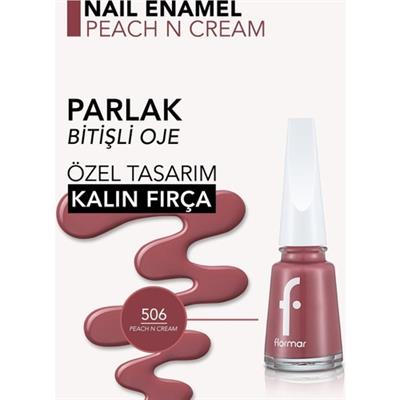 Flormar Klasik Parlak Bitişli Yüksek Pigmentli Oje (506 Peach N Cream)