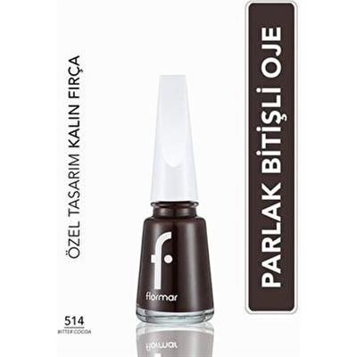 Flormar Nail Enamel Oje 514 Koyu Kahverengi Renk 11 ml Uzun Süreli Etki