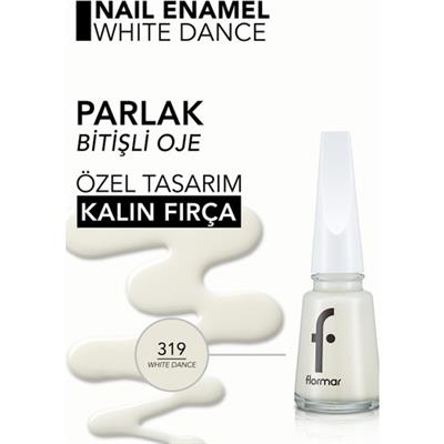 Flormar Nail Enamel Yoğun Renk Veren Uzun Süre Kalıcı Parlak Oje (319 White Dance) 8682536035880