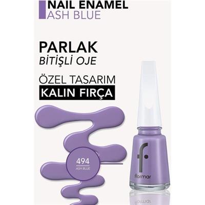 Flormar  Parlak Bitişli Yüksek Pigmentli Oje (494 Ash Blue New) 8682536036306