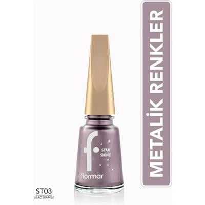Flormar Star Shine Yüksek Pigmentli & Parlak Bitişli Metalik Oje (003 Lilac Sparkle) 8690604564132