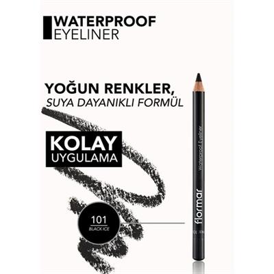 Flormar-Suya Dayanıklı Mat ve Yoğun Pigmentli Waterproof Eyeliner Göz Kalemi (101 Siyah) 8690604109012