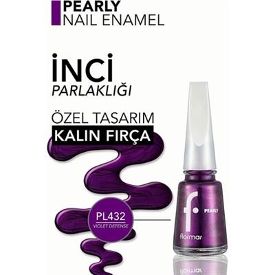 Flormar Yeni Maxi Brush Sedefli Parlak Oje (PL432 Violet Defense)