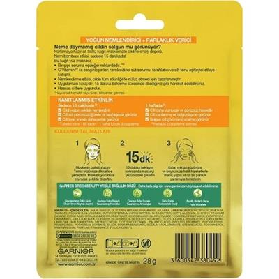Garnier C Vitamini Parlaklık Verici Kağıt Yüz Maskesi