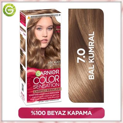 Garnier Çarpıcı Renkler Kalıcı Krem Saç Boyası 7.0 Bal Kumral – Amonyaksız Formül, Yoğun Parlaklık ve Tam Beyaz Kapatma