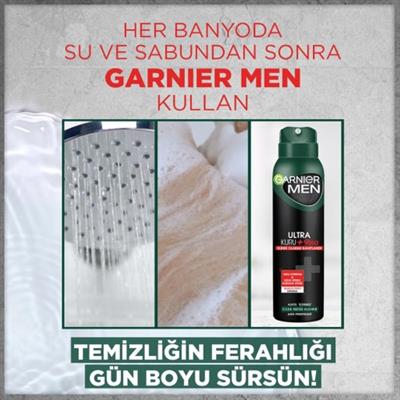 Garnier Men Erkek Sprey Deodorant Kokusuz Ultra Kuru 96 Saat Etkili Alkol İçermez 150 ml
