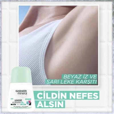 Garnier Mineral Kadın Roll-On Deodorant 50 ml Ferah Kokulu Pudrasız Organik 48 Saat Lekesiz
