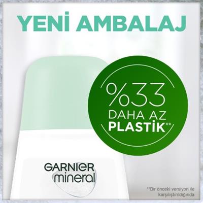 Garnier Mineral Kadın Roll-On Deodorant 50 ml Ferah Kokulu Pudrasız Organik 48 Saat Lekesiz