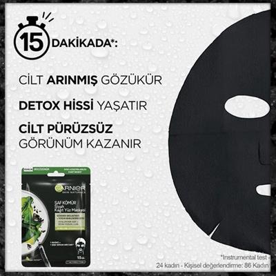 Garnier Saf Kömür Siyah Yosun Gözenek Sıkılaştırıcı Kağıt Yüz Maskesi