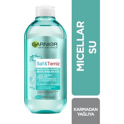 Garnier Saf & Temiz Makyaj Temizleme Suyu Yağlı Ciltler İçin Arındırıcı Etki 400 ml