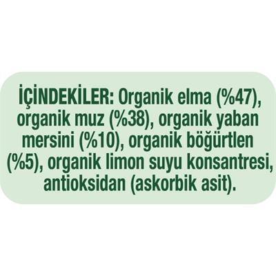 Gerber Organik Elma Muz Yabanmersini ve Böğürtlen Püresi 90 gr