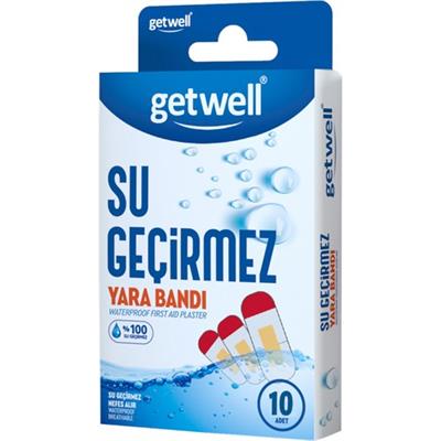 Getwell Suya Dayanıklı İlk Yardım Bandı - Nefes Alabilen ve Hava Geçirgen Yapı, 38x72mm (2 Adet) + 25x72mm (4 Adet) + 19x56mm (4 Adet)