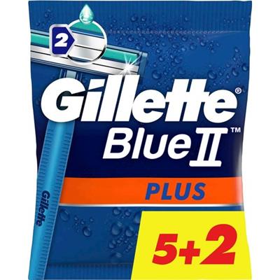 Gillette Blue II Plus Erkek Kullan At Tıraş Bıçağı 7li Paslanmaz Çelik ve Kaygan Bantlı