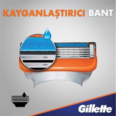 Gillette Fusion Tıraş Bıçağı Yedek 4lü Hassas Cilt Dostu Kayganlaştırıcı Bantla